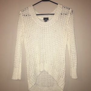 knitted pearl/off white see through sweater